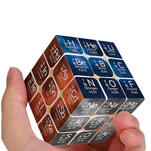 Periodic Table 3x3 Speed Cube, UV Printing Element Cube Magic Cube Educational Puzzles Toys for Kids,Beginners and Adults (Stickerless) Black