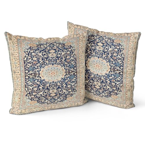Snylcce Boho Throw Pillow Covers Set of 2 Latte Antique & Vintage Design, Double-Sided Pattern