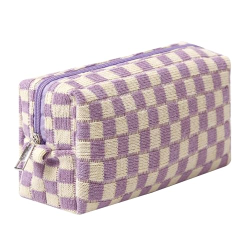 Image of Pencil Case Pencil Pouch Cute Pen Holder Aesthetic Pen Bag Coin Pouch Cosmetic Bag Office Stationery Organizer for School College and Travel (Purple yellow)