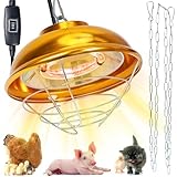 KHEARPSL Chicken Heat Lamp Chick Brooder Chickens Coop Heater Heating Lamp for Outdoor & Indoor 300W Heater for Dog Rabbit Duck Chicken Piglet Goat (300W)