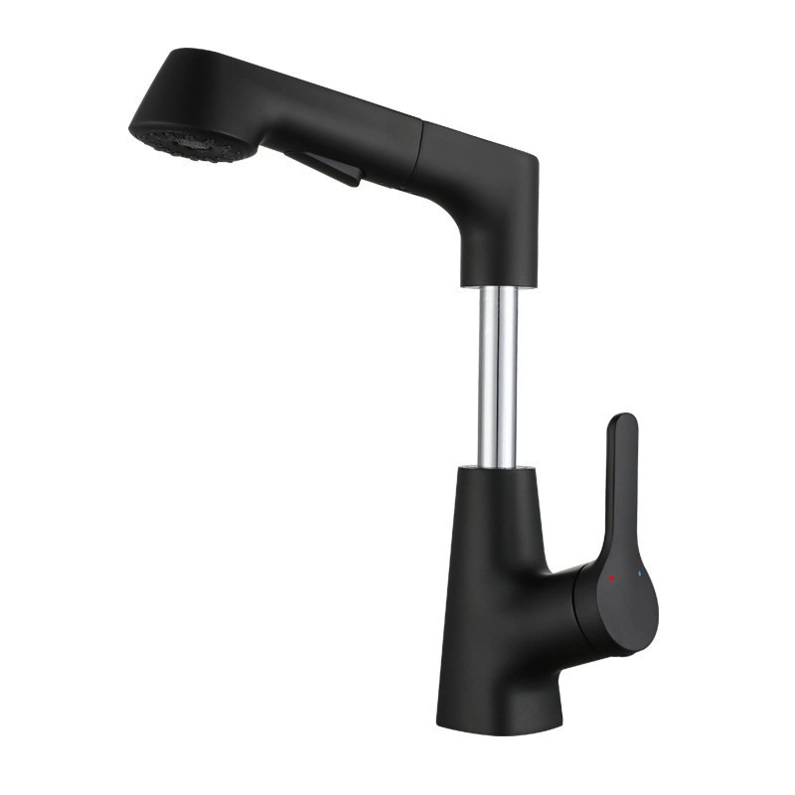 Nvsfzgiyg Nero Bathroom Sink Faucet With Pull Down Sprayer Liftable Dual Mode Mixer Tap For Hot And Cold Pull-Out Single Handle Lavatory Faucetsingle Hole Basin,Black(Nero)