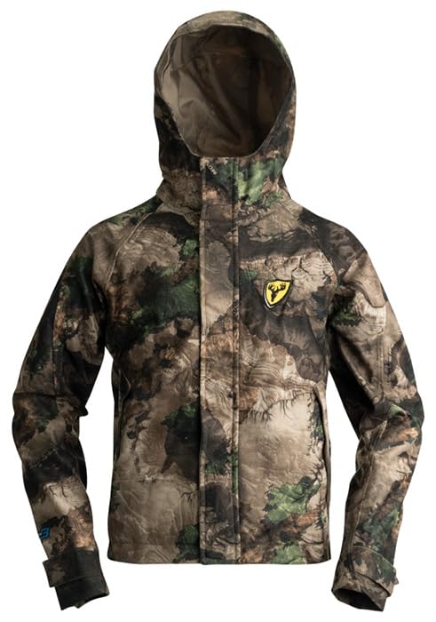 Image of SCENTBLOCKER Youth Drencher Lightweight Breathable Waterproof Hooded Camo Hunting Jacket (MO Terra Outland, Large)