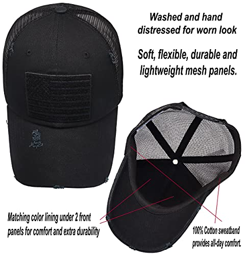 Image of Antourage American Flag Unconstructed Unisex Mesh Snapback Baseball Hat Cap for Men and Women +2 Patriotic Patches Included