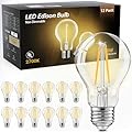 TJOY 12 Pack A19 Vintage LED Edison Bulbs, Non-Dimmable, 60W Equivalent, High Brightness 2700K Warm White, 8W E26 Standard Base, 760 Lumens, CRI80+, Clear Glass Filament Bulb for Home, Farmhouse