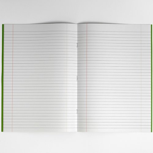 Rhino A4 Exercise Books, 48 Page / 8mm Lined with Margin Paper Notebook, 10 Pack, Office & School Stationery Supplies, Light Green - Image 4