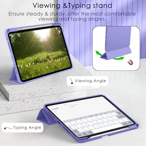 Image of ZryXal New iPad Pro 13 Inch Case (M5) 2025 / (M4) 2024 with Pencil Holder, Smart iPad Case [Support Pencil Pro and Pencil (USB-C)], Support Touch ID and Auto Wake /Sleep (Slate Blue)