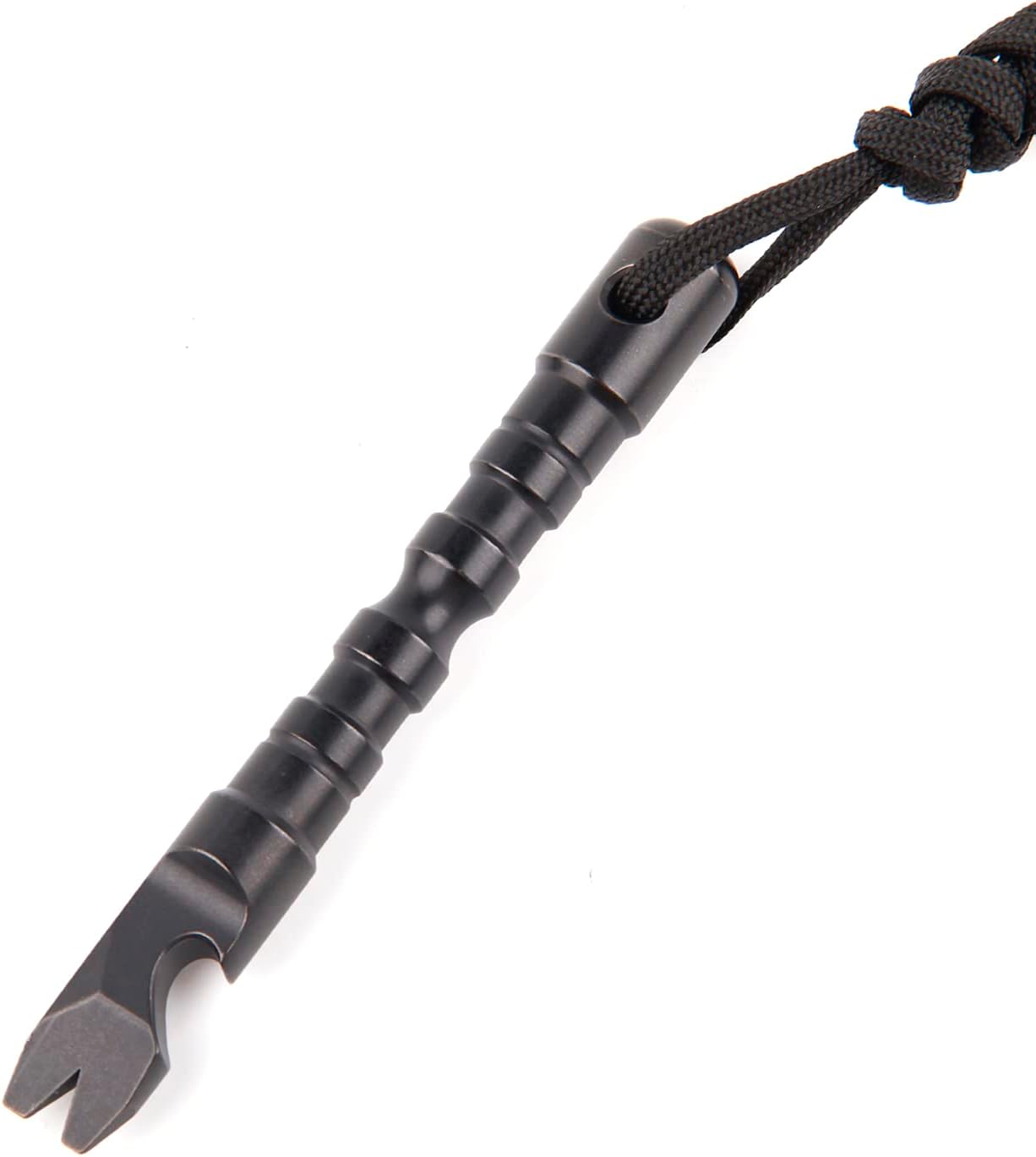 Hamans Titanium Alloy Pry Bar Multi Tool 4.72" with Bottle Opener Screwdriver Nail Puller Function Multi Tool (Black)