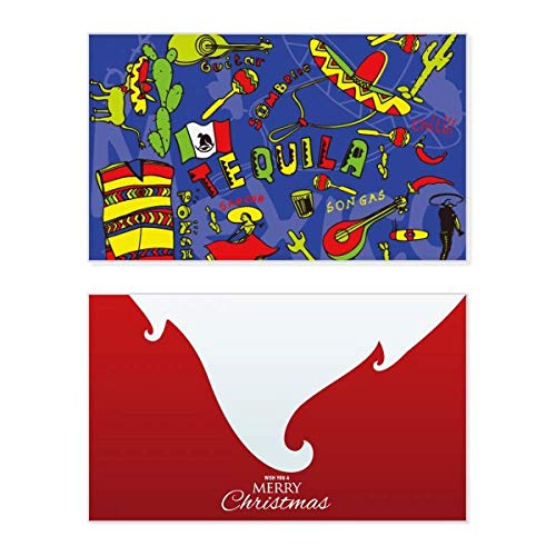 Carte de Noël vintage tequila et guitare pour partager la chaleur