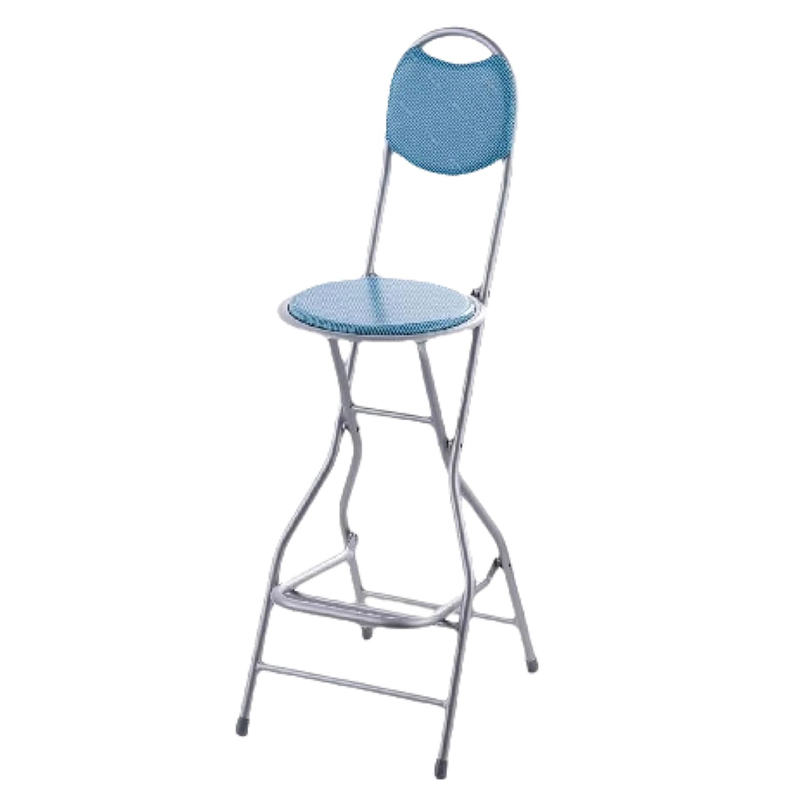 Tabouret Pliant, Aucun Assemblage requis, Gain de Place, Compact, Rond(Blue)