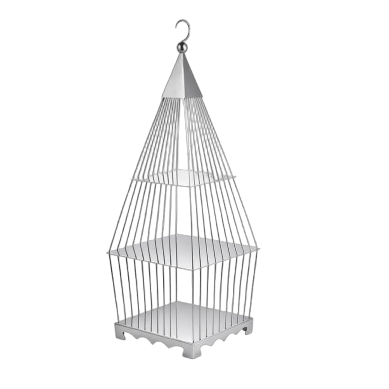 Alzata per Dolci Espositore Torta Dessert Stand Piattaforma Vassoio Supporto a Gabbia in Filo Metallico con Ripiani , Gabbia Per Uccelli A Diamante A Tre Strati