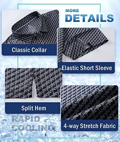 Mens Polo Shirts Short Sleeve Moisture Wicking Dry Fit Performance Athletic Golf Shirt Black White 2Xl #TOP4