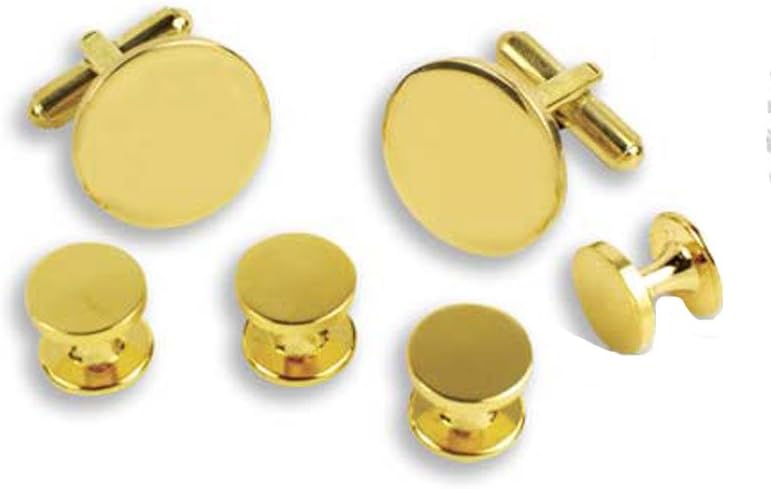 Polished Gold Tuxedo Cufflinks and Studs