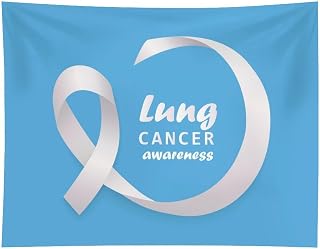 I Wear White Lung Cancer Awareness Month Tapestry Banner Backdrop Flag Background Decoration for Outdoor/Indoor Yard Sign Party 30"x40"