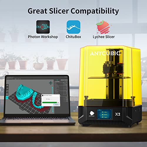 Anycubic 4K + Resin 3D Printer, Photon Mono X2 3D Printer With 9.1 In Mono Lcd Screen, Quality Lightubro Light Source, High Precision & Stability, Large Printing Size 197 X 123 X 200 Mm #TOP4