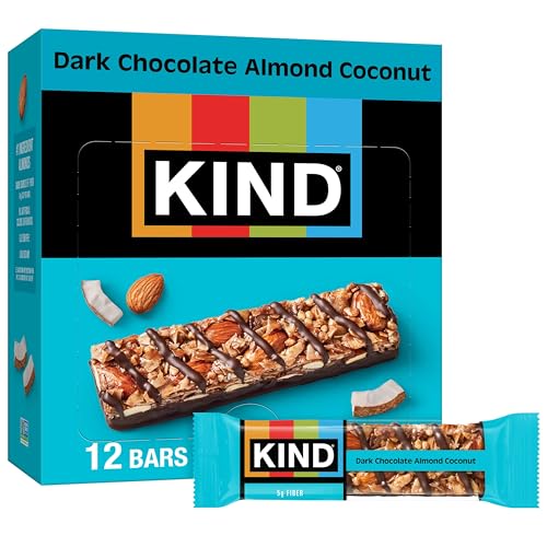Image of KIND Healthy Snacks Bars, Dark Chocolate Almond Coconut, Gluten Free, High Fiber Snacks, 3g Protein, 12 Count