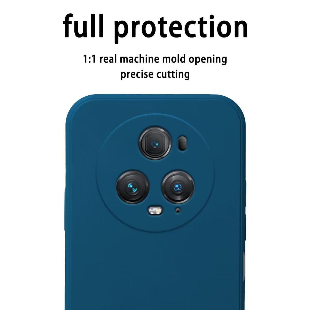 Topme Custodia In Pelle Per HONOR Magic5 Pro - Portafoglio Con Supporto E Motivo Litchi (Blu Scuro) - 4