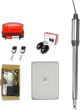 Automatic Sliding Gate Opener, Automatic 660lb Single Swing Automatic Gate Opener Kit Suitable for Opening Gates/Gate Motor Solar Powered Optional Security System Kit for Sliding GateKit b