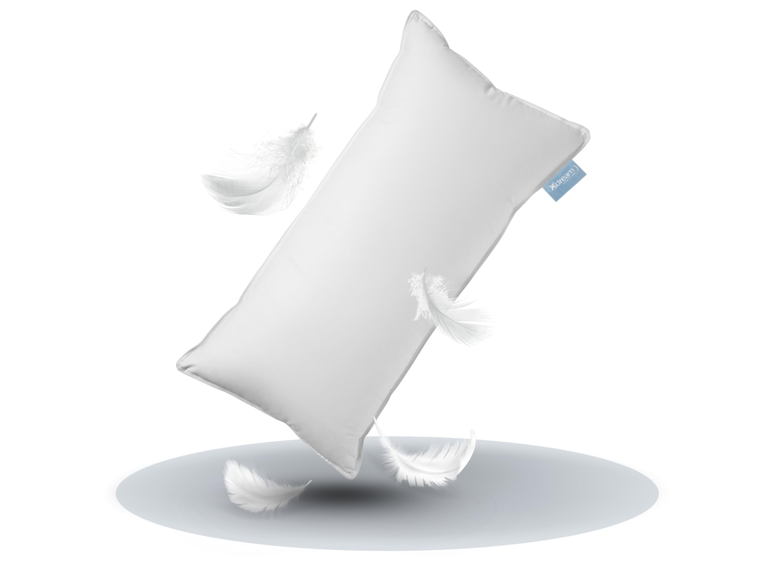 XDREAM Premium Daunenkissen 2er Set Federkopfkissen | Hülle: 100% Baumwolle | Füllung: 100% Daunen & Federn | Füllgewicht je Kissen: 550 g | 40 x 80 cm