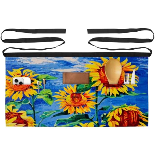 Tablier de cuisine court multicolore pour restaurant nettoyage et peinture lot de 3