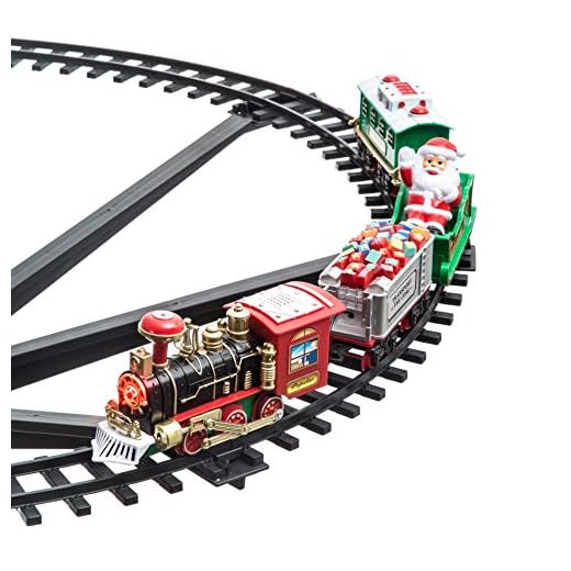 258051 Tren de Navidad para centro de árbol Diámetro 89 cm 33 pzs Decoración