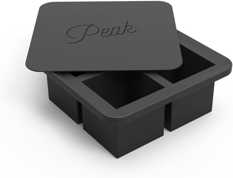 W&P Peak Silicone Extra Large Cube Ice Tray w/ Protective Lid | Speckled White | Easy to Remove Ice Cubes | Food Grade Premium Silicone | Dishwasher Safe, BPA Free: Home & Kitchen