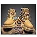 link-all Vintage Streetwear Men Synthetic Leather Waterproof Fashion Work Boots for Outdoor Walking Casual Daily Wear Lightweight Non Slip PVC Sole with Unique Bear Print Jacquard Design (Khaki,12)