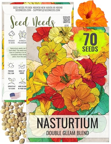 Seed Needs Nasturtium Seeds for Planting Double Gleam Nasturtiums - Non-GMO Heirloom & Untreated...
