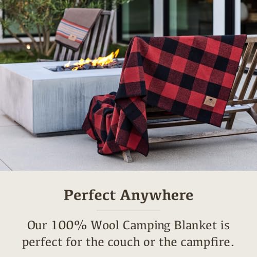 Image of 100% Wool Blanket Camping, 60 inchx84 inch Large Warm Blankets for Winter, Buffalo
