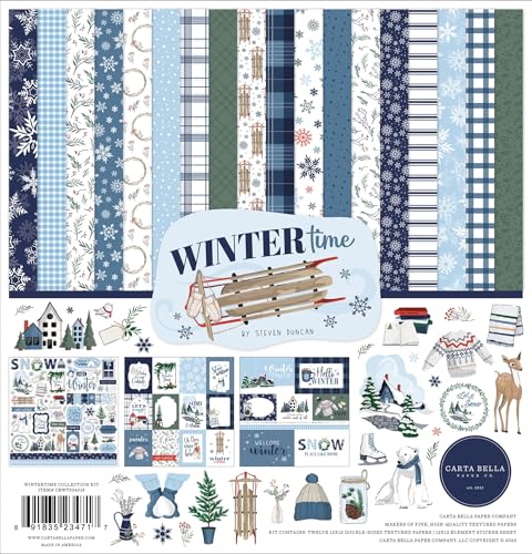 Carta Bella Wintertime 12X12 kit pour créer vos cartes de voeux