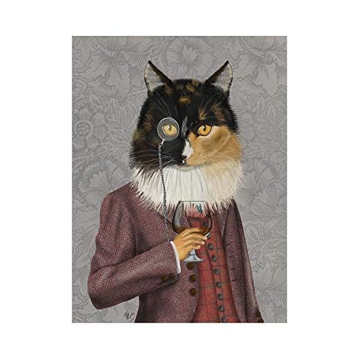 Tortoiseshell Cat Canvas Art by Fab Funky