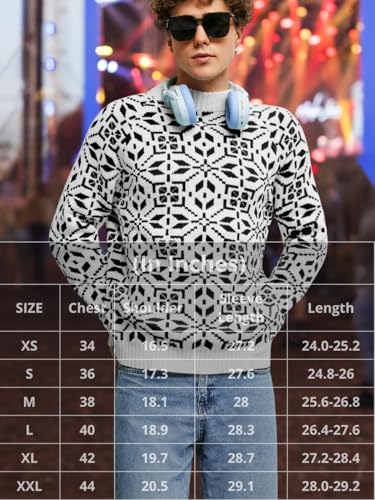 Men's Nordic Snowflake Chunky Sweater - Image 5