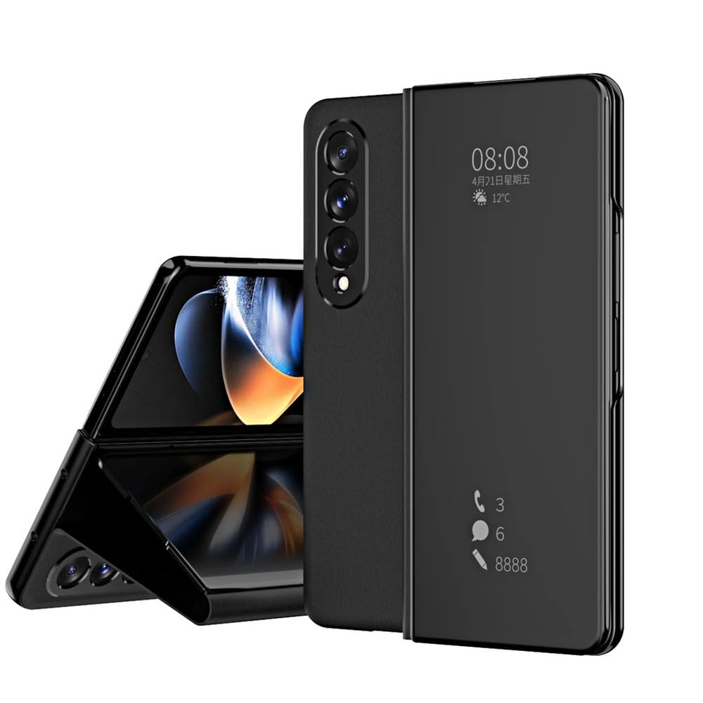 Housse de protection intégrale en cuir PU Galaxy Z Fold 3 finition miroir