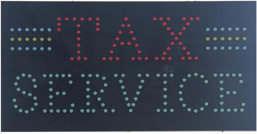 LED Income Tax Sign for Business, Super Bright LED Open Sign for Tax Service, Electric Advertising Display Signboard for Tax Preparation Service Shop Store Window Home Decor. (Tax Service)