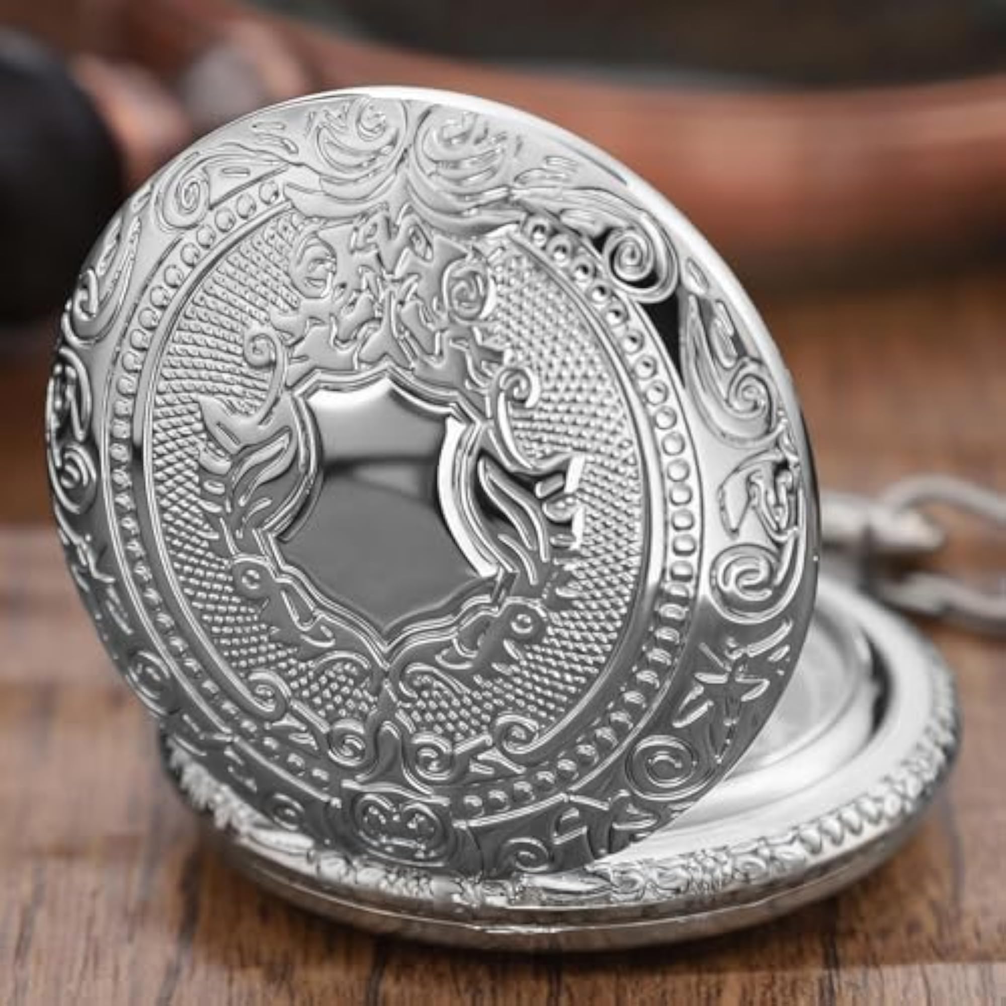Men's Classic Quartz Pocket Watch with Chain