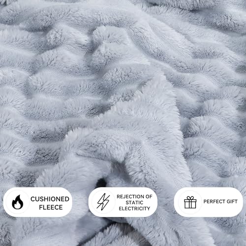 Soft Blanket Plush Grey Throw Blanket Fleece Throw Blankets for Bed - Image 6