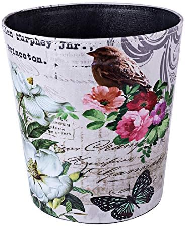 Lingxuinfo Scakbyer Small Trash Can Wastebasket, PU Leather Decorative Trash Can Garbage Can Waste Basket for Kitchen, Bathroom, Bedroom, Office
