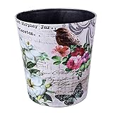 Lingxuinfo Scakbyer Small Trash Can Wastebasket, PU Leather Decorative Trash Can Garbage Can Waste B