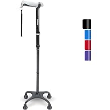 Four-foot walking stick walking stick with ergonomic handle and graceful 4-prong base adjustable walking sticks for right or left-handed users men women and seniors
