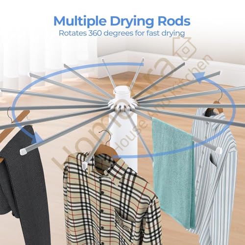 Image of Octopus 360 Foldable Rotating Clothes Drying Rack with Wheels | 3-Tier Laundry Stand with Shoe Rack | Heavy-Duty, Space-Saving Indoor & Outdoor Drying Hanger for Home, Balcony & Bathroom (White)