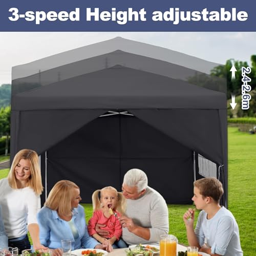 SAILUN 3x3m Party Tent Foldable Pavilion with 4 Side Walls Waterproof Suitable for Festivals,Pop Up Gazebo Parties and Camping Ideal for Winter Events and Garden, Black - Image 7