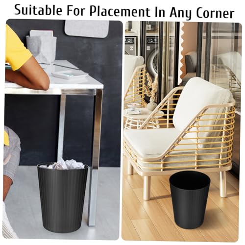 Papelera Rectangular Negra de Plástico Unomor miniatura 3