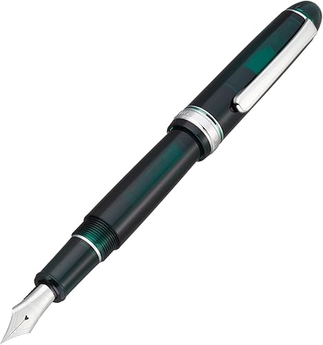 Platinum PNB-18000CR 41-2 - Pluma estilográfica, F, punta fina, 3776, acabado Century Rhodium Finish Laurel Green Platinum PNB-18000CR 41-2 - Pluma estilográfica, F, punta fina, 3776, acabado Century Rhodium Finish Laurel Green