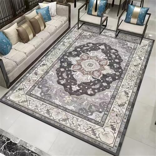 Tapis de salon doux impression végétale décoration moderne