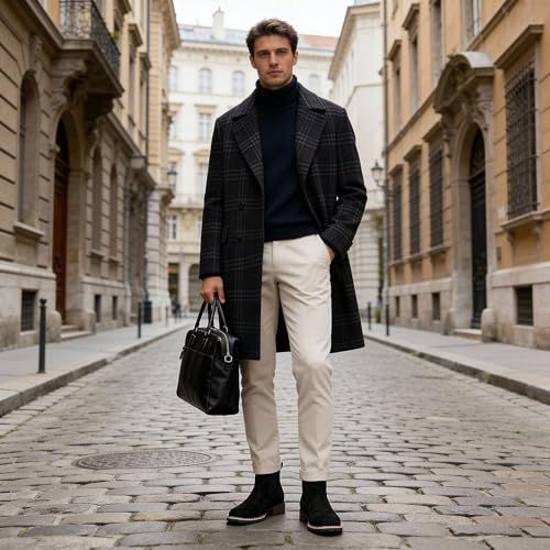 Image of Men's Chelsea Boots Suede Ankle Boots - Comfortable Slip-On Dress Boots for Casual & Work