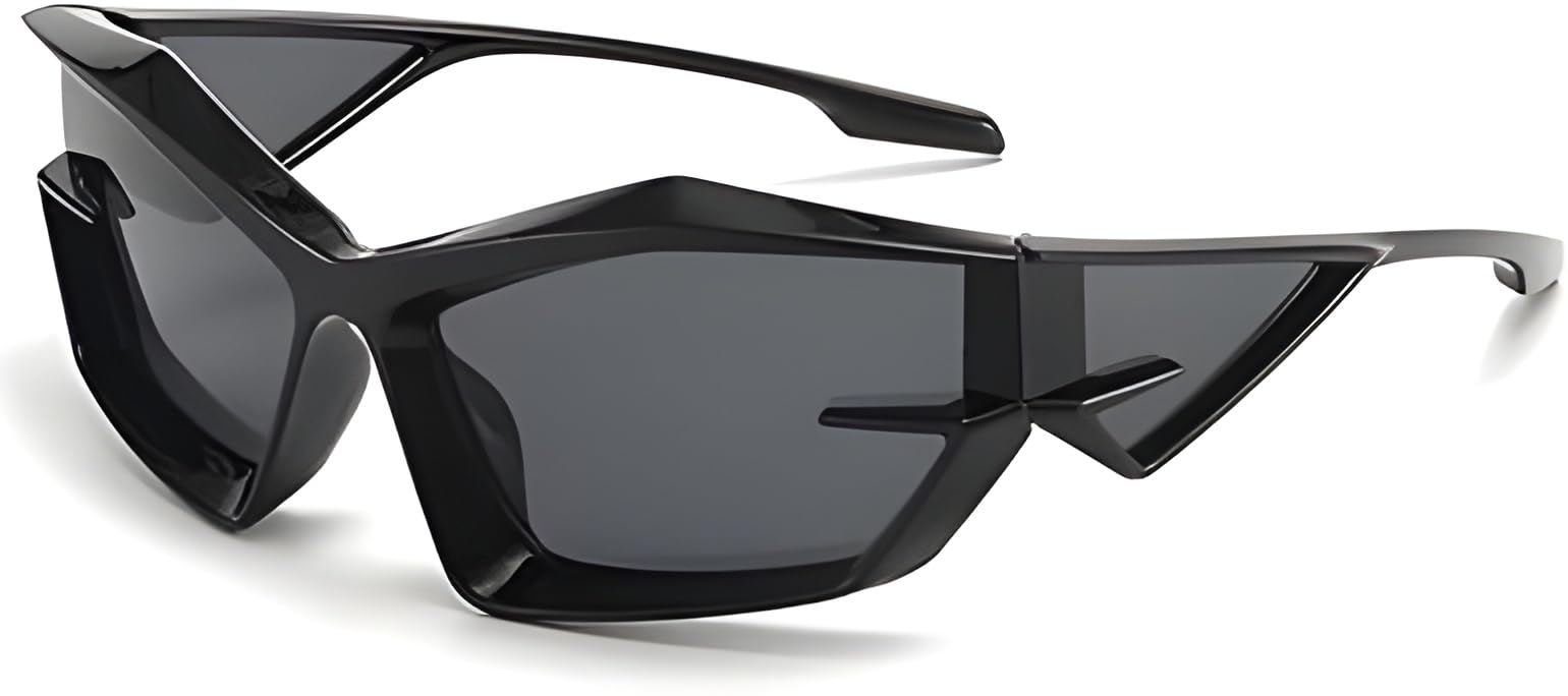 roshfort Trendy Wrap Around Fashion Sunglasses for Men & Women, Sport Y2K Futuristic Safety Glasses, UV400 Protection, Anti-Glare, Lightweight Stylish Eyewear for Outdoor.-picture-29