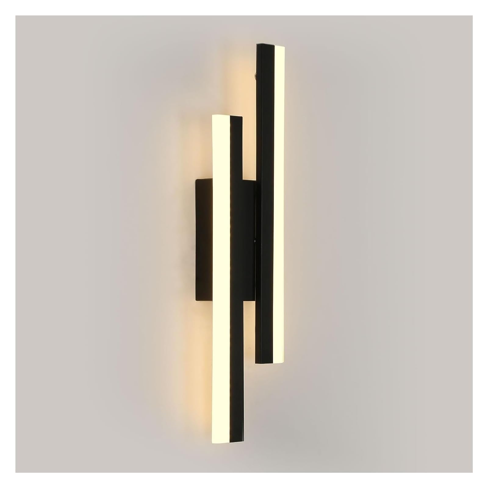 SMCCYYSD Wall Lamp Indoor LED Lights, 16W Modern Simple Black for Living Room, 3000K Warm White Light Acrylic Sconce Bedroom Hallway Room Staircase