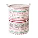 Lalago Printed Ramie Cotton Fabric Folding Laundry Storage Basket Toy Laundry Hamper with Handle (Bohemia Beam Port)