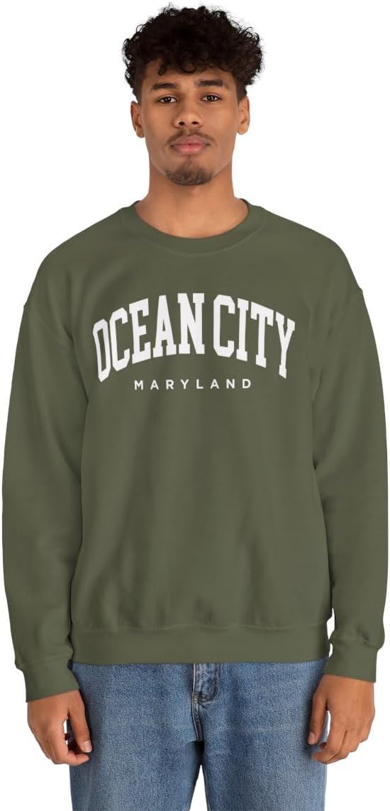 Ocean City Maryland Adult Unisex Crewneck Sweatshirt - Image 3