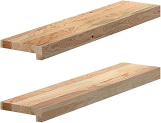 vidaXL Appuis de fenêtre 2 pcs Bois de chêne Massif Non traité, Rebord de fenêtre, Appui de fenêtre en chêne, Appui de fenêtre en Bois