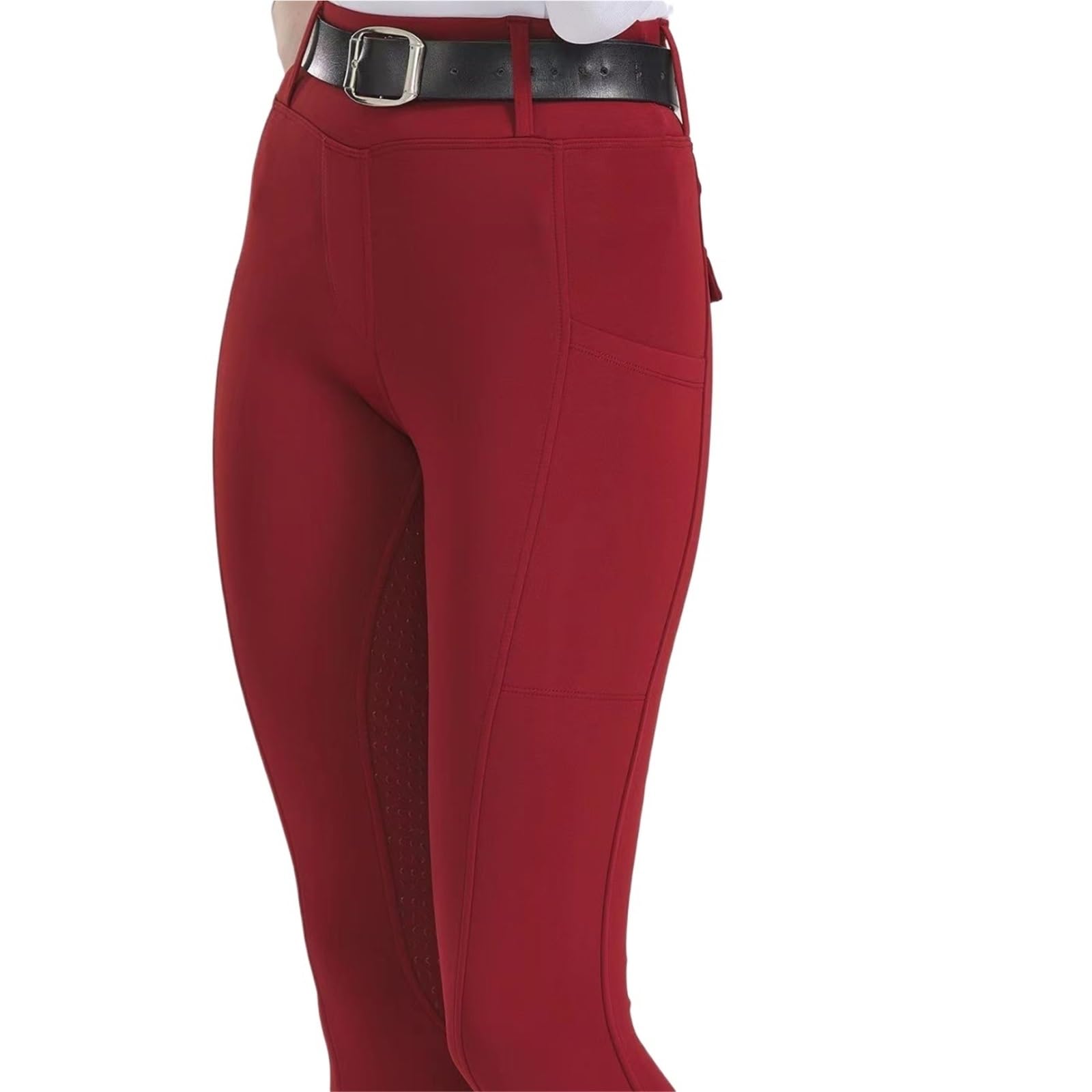 Mallas de equitación for Mujer, con Parche en la Rodilla, Pantalones de equitación, Mallas de Entrenamiento con Bolsillos(M (50-55kg))